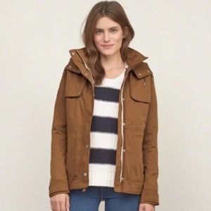 Abercrombie & Fitch 2-in-1 Nylon Bomber Jacket Brown Rain Utility